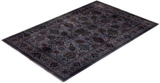 Modern Overdyed Hand Knotted Wool Gray Area Rug 3' 4" x 5' 0"
