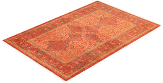 Traditional Hand Knotted Orange Area Rug 2' 10" x 4' 0"
