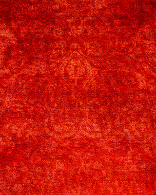 Contemporary Hand Knotted Overdyed Red Area Rug 4' 3" x 6' 1"