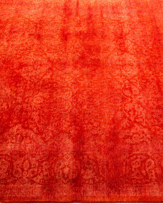 Contemporary Hand Knotted Overdyed Red Area Rug 4' 3" x 6' 1"