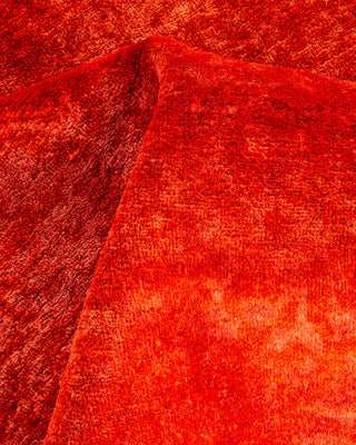 Contemporary Hand Knotted Overdyed Red Area Rug 4' 3" x 6' 1"