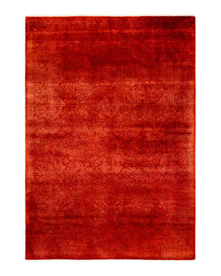 Contemporary Fine Vibrance Red Wool Area Rug 4' 3" x 6' 1"