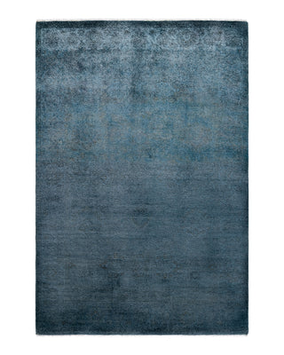 Contemporary Overyed Wool Hand Knotted Silver Area Rug 4' 3" x 6' 2"
