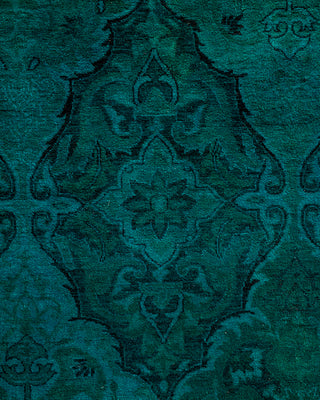 Contemporary Hand-Knotted Overdyed Blue Area Rug 4' 1" x 5' 7"