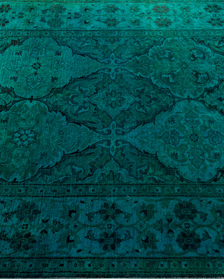 Contemporary Hand-Knotted Overdyed Blue Area Rug 4' 1" x 5' 7"