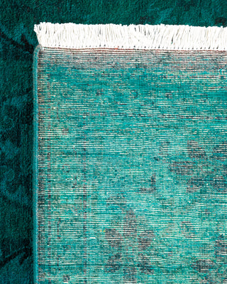 Contemporary Hand-Knotted Overdyed Blue Area Rug 4' 1" x 5' 7"