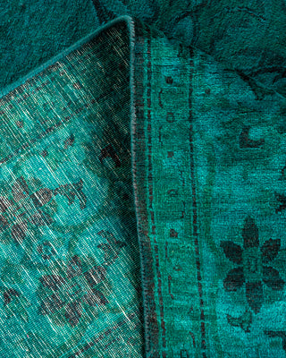 Contemporary Hand-Knotted Overdyed Blue Area Rug 4' 1" x 5' 7"