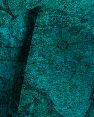 Contemporary Hand-Knotted Overdyed Blue Area Rug 4' 1" x 5' 7"