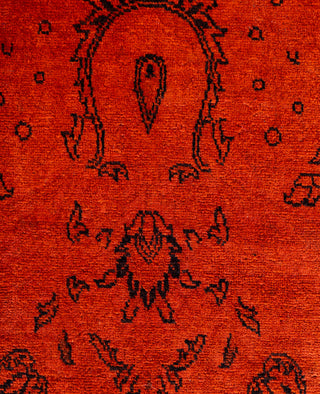 Contemporary Overdyed Wool Hand Knotted Orange Area Rug 4' 9" x 6' 10"
