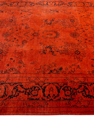 Contemporary Overdyed Wool Hand Knotted Orange Area Rug 4' 9" x 6' 10"
