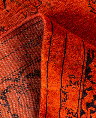 Contemporary Overdyed Wool Hand Knotted Orange Area Rug 4' 9" x 6' 10"