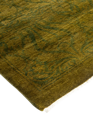 Modern Overdyed Hand Knotted Wool Green Area Rug 5' 1" x 7' 4"