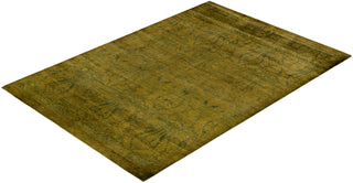 Modern Overdyed Hand Knotted Wool Green Area Rug 5' 1" x 7' 4"