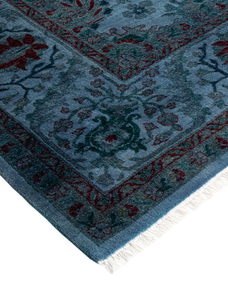 Modern Overdyed Hand Knotted Wool Blue Area Rug 5' 4" x 7' 10"