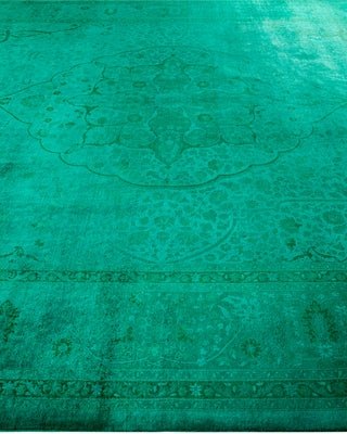 Contemporary Fine Vibrance Green Wool Area Rug - 10' 2" x 13' 4"