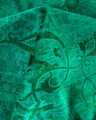 Contemporary Fine Vibrance Green Wool Area Rug - 10' 2" x 13' 4"