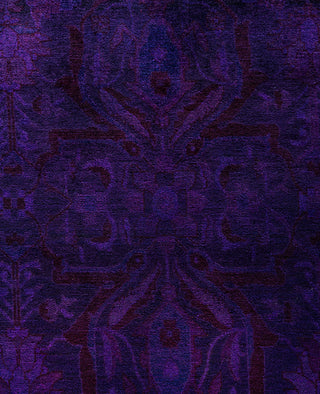 Overdyed One-of-a-Kind Wool Purple Area Rug 12' 3" x 15' 4"