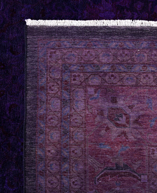 Overdyed One-of-a-Kind Wool Purple Area Rug 12' 3" x 15' 4"
