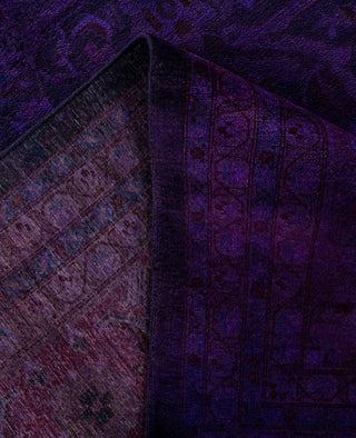 Overdyed One-of-a-Kind Wool Purple Area Rug 12' 3" x 15' 4"