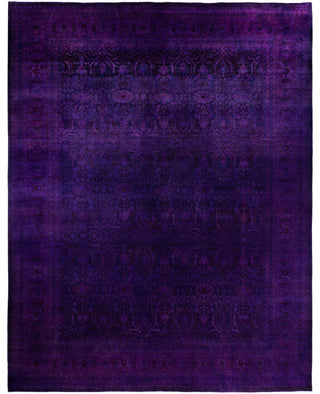 Overdyed One-of-a-Kind Wool Purple Area Rug 12' 3" x 15' 4"