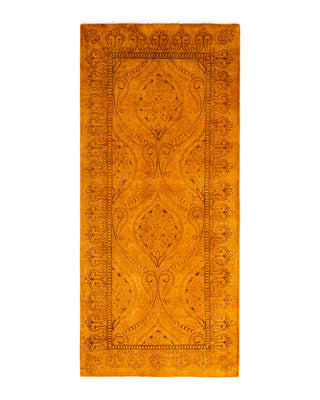 Contemporary Overyed Wool Hand Knotted Gold Area Rug 2' 7" x 5' 9"