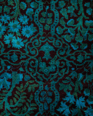 Contemporary Hand Knotted Overdyed Black Runner 2' 7" x 12' 0"