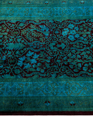 Contemporary Hand Knotted Overdyed Black Runner 2' 7" x 12' 0"