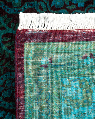Contemporary Hand Knotted Overdyed Black Runner 2' 7" x 12' 0"