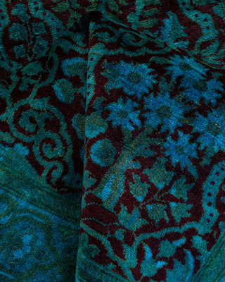 Contemporary Hand Knotted Overdyed Black Runner 2' 7" x 12' 0"