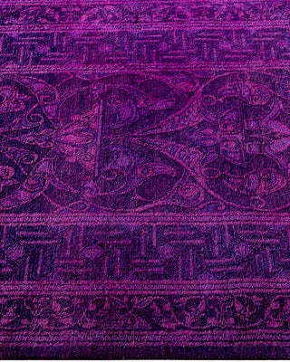 Contemporary Hand-Knotted Overdyed Pink Runner 2' 6" x 12' 5"