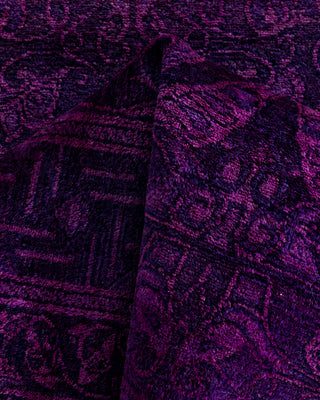 Contemporary Hand-Knotted Overdyed Pink Runner 2' 6" x 12' 5"