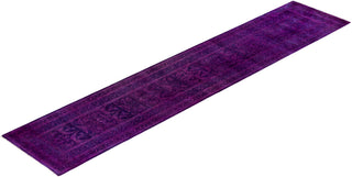 Contemporary Hand-Knotted Overdyed Pink Runner 2' 6" x 12' 5"