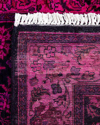 Contemporary Hand-Knotted Overdyed Pink Runner 2' 7" x 10' 4"