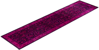 Contemporary Hand-Knotted Overdyed Pink Runner 2' 7" x 10' 4"