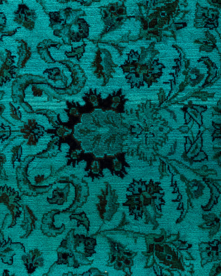 Contemporary Hand-Knotted Overdyed Blue Area Rug 6' 1" x 9' 2"