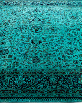 Contemporary Hand-Knotted Overdyed Blue Area Rug 6' 1" x 9' 2"