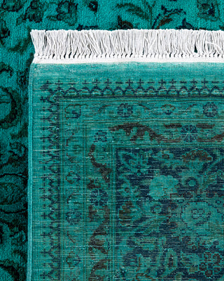 Contemporary Hand-Knotted Overdyed Blue Area Rug 6' 1" x 9' 2"