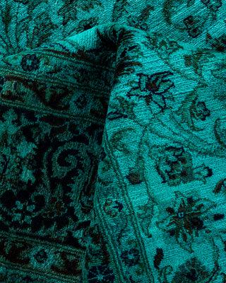 Contemporary Hand-Knotted Overdyed Blue Area Rug 6' 1" x 9' 2"