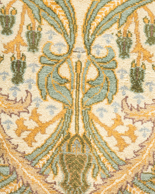 Modern - Contemporary Hand Knotted Ivory Area Rug 6' 1" x 9' 3"