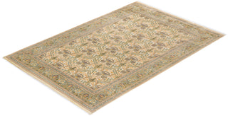 Modern - Contemporary Hand Knotted Ivory Area Rug 6' 1" x 9' 3"