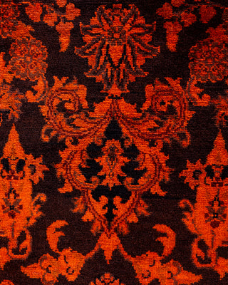 Contemporary Hand-Knotted Overdyed Orange Area Rug 6' 1" x 8' 10"