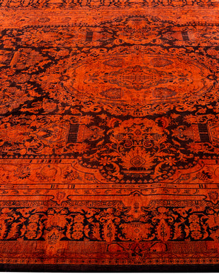 Contemporary Hand-Knotted Overdyed Orange Area Rug 6' 1" x 8' 10"