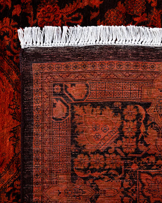 Contemporary Hand-Knotted Overdyed Orange Area Rug 6' 1" x 8' 10"