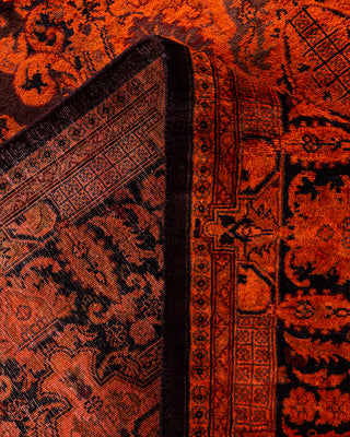 Contemporary Hand-Knotted Overdyed Orange Area Rug 6' 1" x 8' 10"