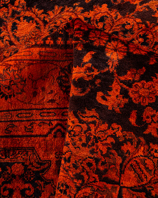 Contemporary Hand-Knotted Overdyed Orange Area Rug 6' 1" x 8' 10"