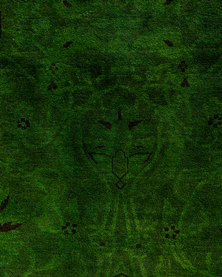 Contemporary Hand-Knotted Overdyed Green Area Rug 6' 2" x 8' 10"