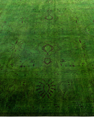 Contemporary Hand-Knotted Overdyed Green Area Rug 6' 2" x 8' 10"