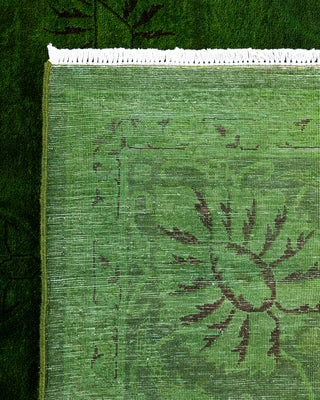 Contemporary Hand-Knotted Overdyed Green Area Rug 6' 2" x 8' 10"