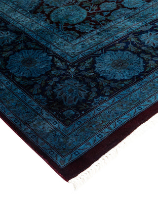 Contemporary Hand-Knotted Overdyed Blue Area Rug 8' 0" x 10' 7"