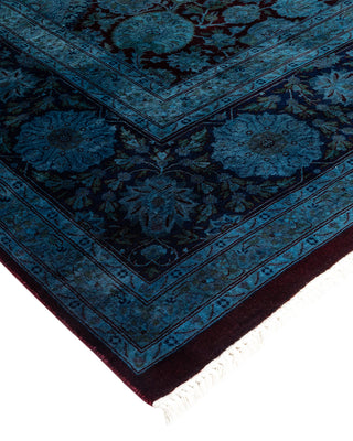 Modern Overdyed Hand Knotted Wool Blue Area Rug 8' 0" x 10' 7"